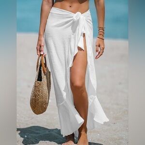 Cupshe Sheer Ruffled Maxi Sarong